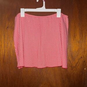 Red/ picnic table pattern Women's Skort